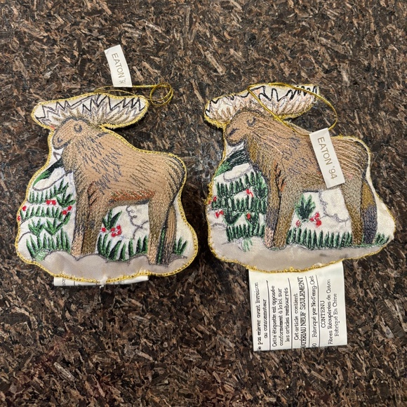 Two Vintage Eaton 94 Moose Christmas Ornament - Picture 2 of 4